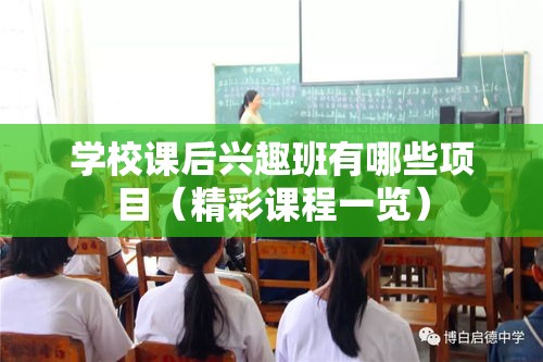 学校课后兴趣班有哪些项目（精彩课程一览）