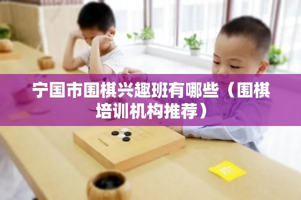 宁国市围棋兴趣班有哪些（围棋培训机构推荐）