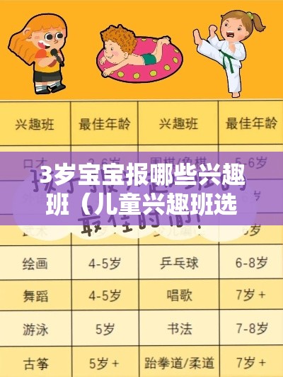 3岁宝宝报哪些兴趣班（儿童兴趣班选择指南）