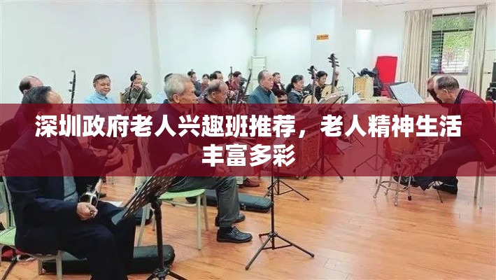 深圳政府老人兴趣班推荐，老人精神生活丰富多彩