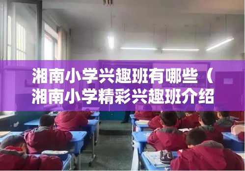 湘南小学兴趣班有哪些（湘南小学精彩兴趣班介绍）