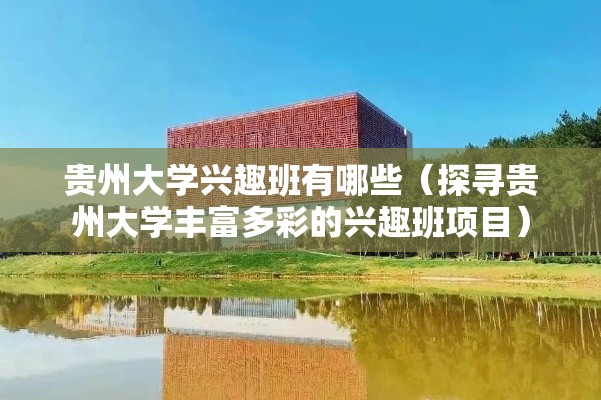 贵州大学兴趣班有哪些（探寻贵州大学丰富多彩的兴趣班项目）