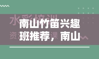 南山竹笛兴趣班推荐，南山区竹笛培训机构排行榜