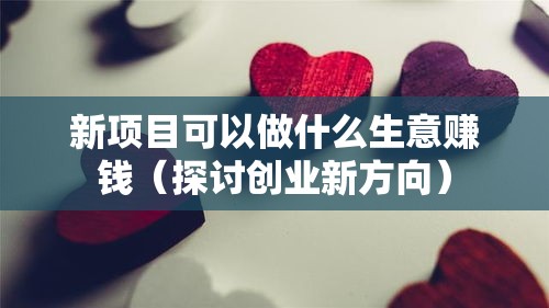 新项目可以做什么生意赚钱（探讨创业新方向）