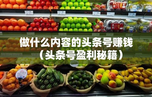 做什么内容的头条号赚钱（头条号盈利秘籍）