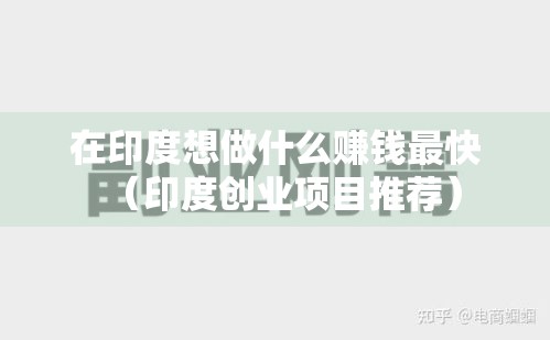 在印度想做什么赚钱最快（印度创业项目推荐）