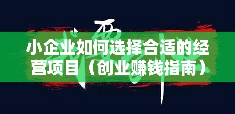 小企业如何选择合适的经营项目（创业赚钱指南）