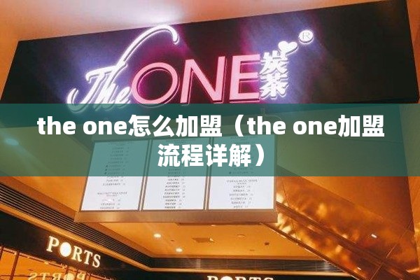 the one怎么加盟（the one加盟流程详解）