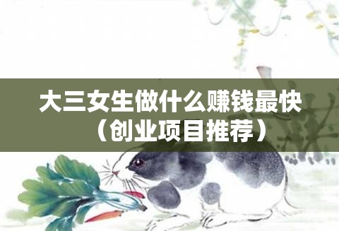 大三女生做什么赚钱最快（创业项目推荐）