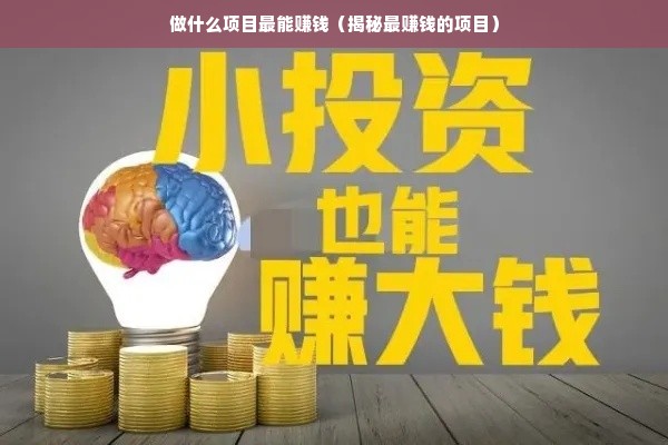 做什么产品项目好赚钱呢？