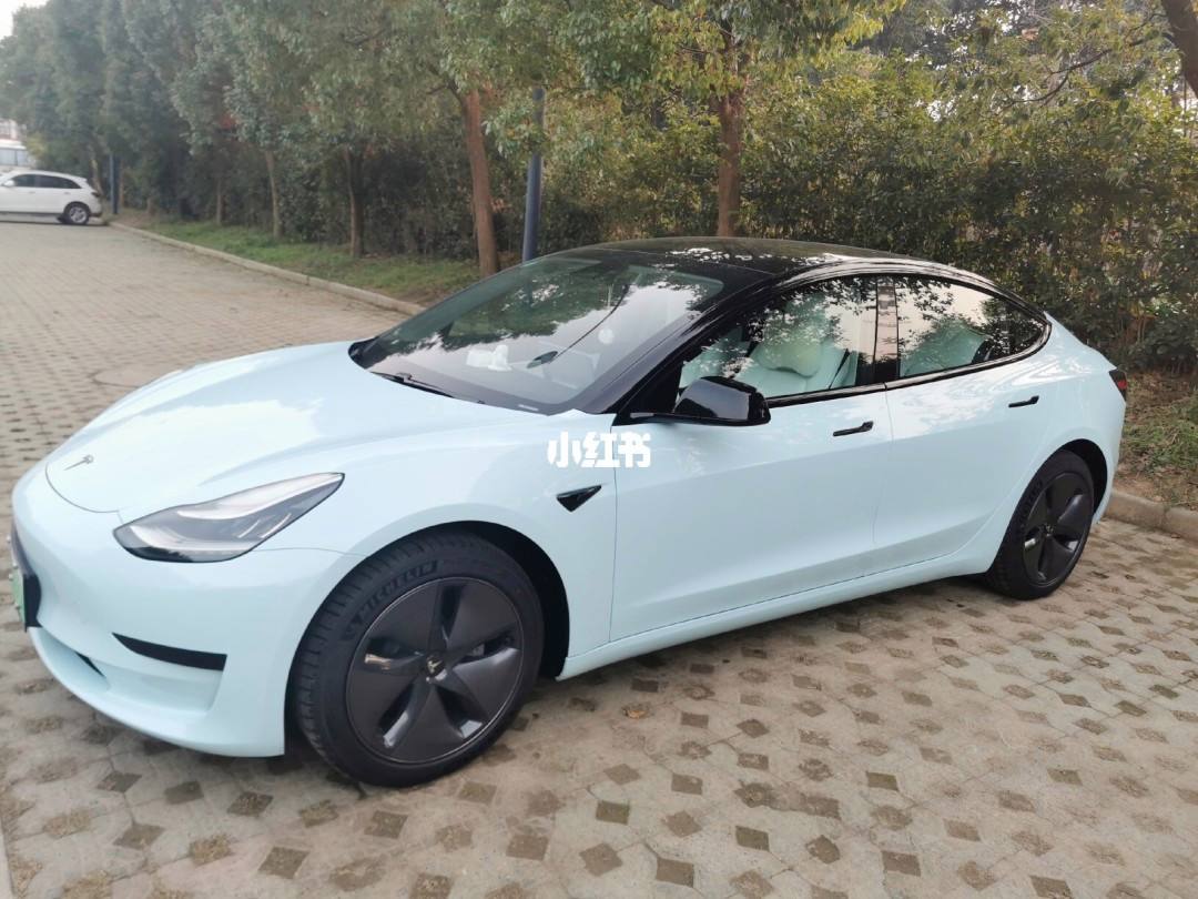 极地银特斯拉model3 特斯拉model3银色实拍