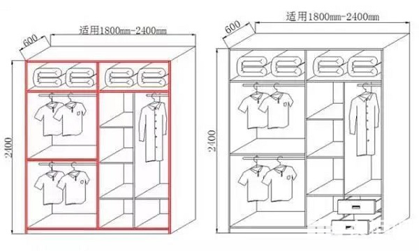 家用衣柜尺寸 家用衣柜尺寸一般多大