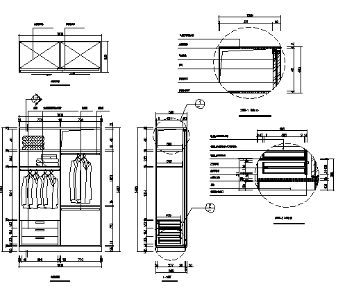 两米宽衣柜设计图纸 