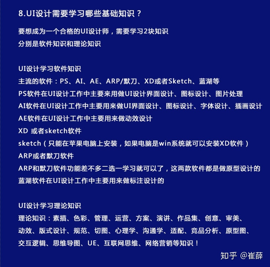 ui设计师需要学什么 ui设计师需要学什么软件