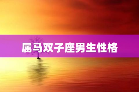 双子座马男生性格特点 属马的双子座男喜欢一个人人