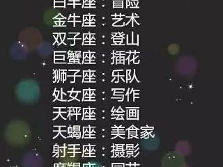 各月星座(各月星座名称及特点)